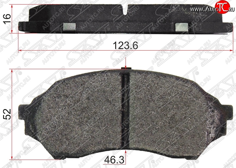 1 139 р. Колодки тормозные SAT (передние)  Mazda 323/Familia  седан (1998-2004) BJ дорестайлинг, BJ рестайлинг  с доставкой в г. Санкт‑Петербург