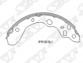 1 069 р. Колодки тормозные задние SAT   Mazda 323/Familia  седан (1998-2000) BJ дорестайлинг  с доставкой в г. Санкт‑Петербург. Увеличить фотографию 1