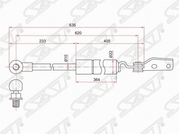 Левый упор крышки багажника SAT (газовый) Mazda MPV LW дорестайлинг (1999-2002)