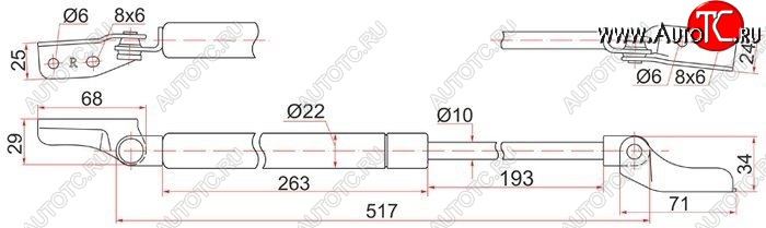 959 р. Правый упор крышки багажника SAT (газовый)  Mazda Premacy (1999-2004)  с доставкой в г. Санкт‑Петербург