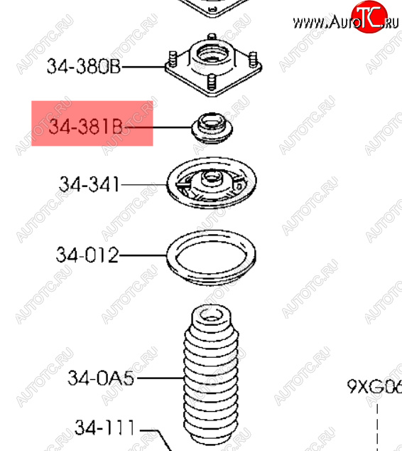 1 899 р. Опорный подшипник стоек амортизатора (оригинал) MAZDA  Mazda Tribute (2000-2007)  дорестайлинг  с доставкой в г. Санкт‑Петербург