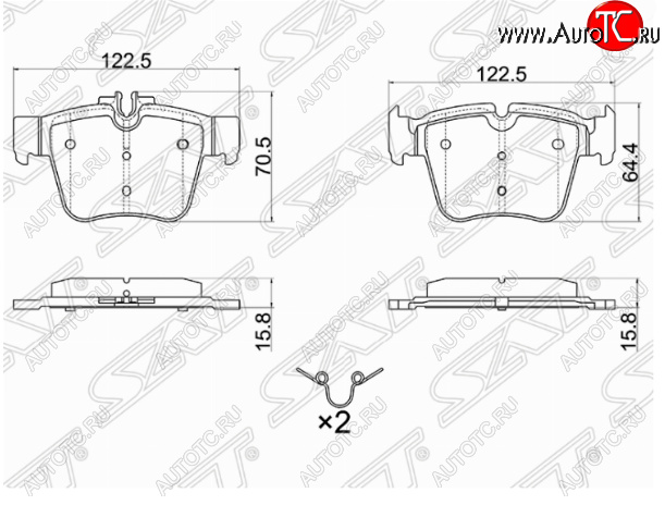 1 239 р. Комплект задних тормозных колодок SAT  Mercedes-Benz C-Class  W205 (2015-2018) дорестайлинг седан  с доставкой в г. Санкт‑Петербург