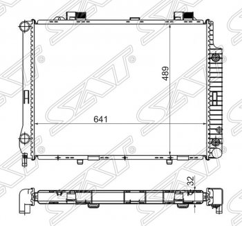 9 499 р. Радиатор двигателя SAT (пластинчатый, 2.8/3.2, АКПП) Mercedes-Benz E-Class W210 дорестайлинг седан (1996-1999)  с доставкой в г. Санкт‑Петербург. Увеличить фотографию 1