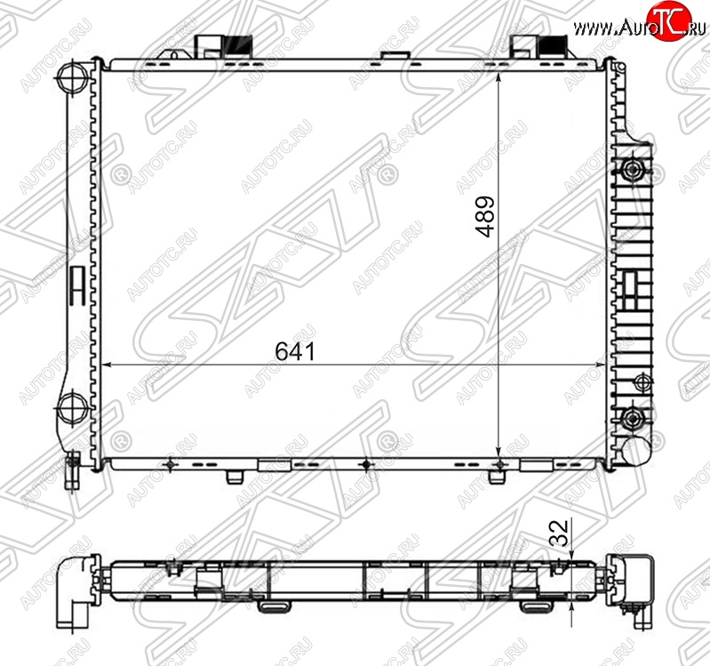 9 499 р. Радиатор двигателя SAT (пластинчатый, 2.8/3.2, АКПП) Mercedes-Benz E-Class W210 дорестайлинг седан (1996-1999)  с доставкой в г. Санкт‑Петербург