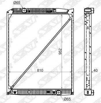 Радиатор двигателя (пластинчатый, МКПП/АКПП) SAT Mercedes-Benz (Мерседес-Бенс) Actros (Актрос) (1995-2024)