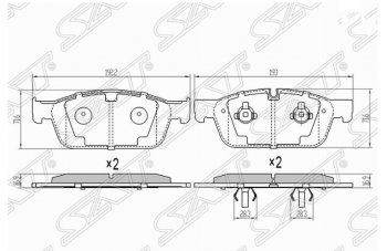 1 679 р. Комплект передних тормозных колодок SAT  Mercedes-Benz GL class  X166 - ML class  W166  с доставкой в г. Санкт‑Петербург. Увеличить фотографию 1