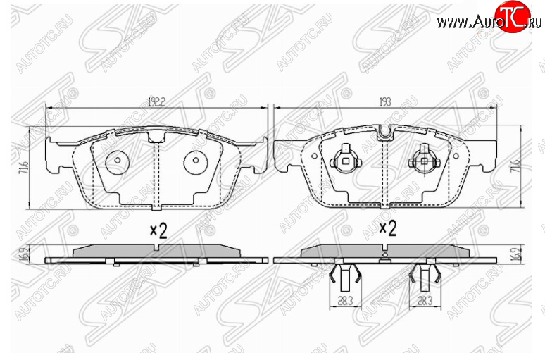 1 679 р. Комплект передних тормозных колодок SAT  Mercedes-Benz GL class  X166 - ML class  W166  с доставкой в г. Санкт‑Петербург