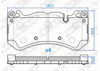 2 699 р. Комплект передних тормозных колодок SAT  Audi Q3  8U (2014-2018), Mercedes-Benz GL class  X166 (2012-2016)  с доставкой в г. Санкт‑Петербург. Увеличить фотографию 1