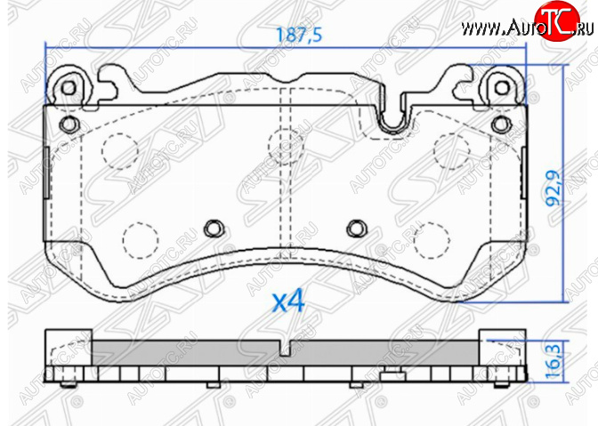 2 699 р. Комплект передних тормозных колодок SAT  Audi Q3  8U (2014-2018), Mercedes-Benz GL class  X166 (2012-2016)  с доставкой в г. Санкт‑Петербург