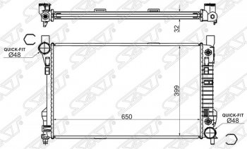 5 899 р. Радиатор двигателя (трубчатый, МКПП/АКПП) SAT Mercedes-Benz C-Class W203 дорестайлинг седан (2000-2004)  с доставкой в г. Санкт‑Петербург. Увеличить фотографию 1