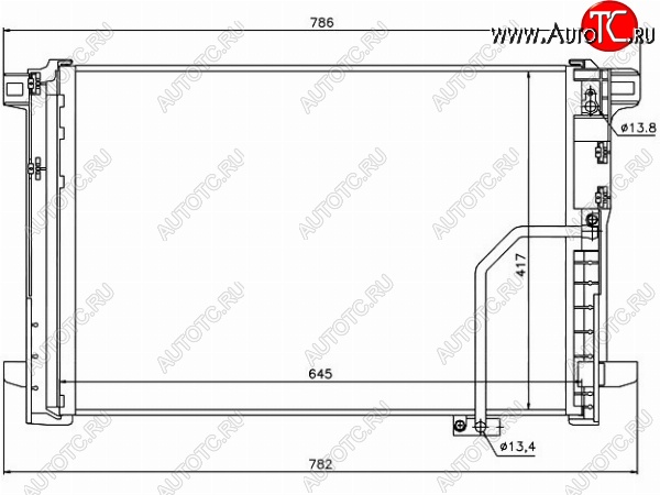 5 999 р. Радиатор кондиционера SAT Mercedes-Benz C-Class W204 дорестайлинг седан (2007-2011)  с доставкой в г. Санкт‑Петербург