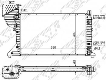 9 499 р. Радиатор двигателя SAT (трубчатый, АКПП)  Mercedes-Benz Sprinter  W906 (2014-2018) рестайлинг  с доставкой в г. Санкт‑Петербург. Увеличить фотографию 1