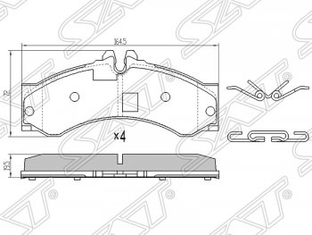 Колодки тормозные (передние/задние)SAT  Mercedes-Benz Sprinter W906 рестайлинг (2014-2018)