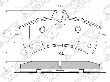 1 549 р. Колодки тормозные задние SAT Mercedes-Benz Sprinter W906 (2006-2013)  с доставкой в г. Санкт‑Петербург. Увеличить фотографию 1