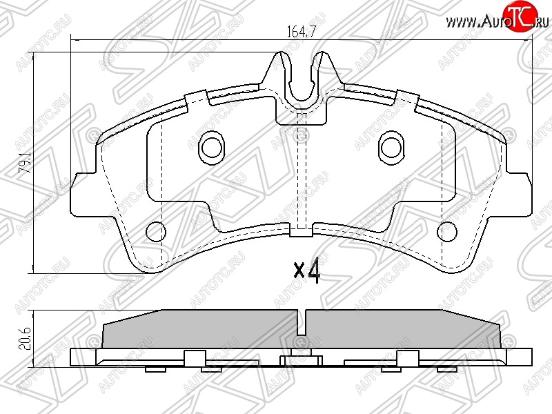 1 549 р. Колодки тормозные задние SAT  Mercedes-Benz Sprinter  W906 (2006-2013)  с доставкой в г. Санкт‑Петербург