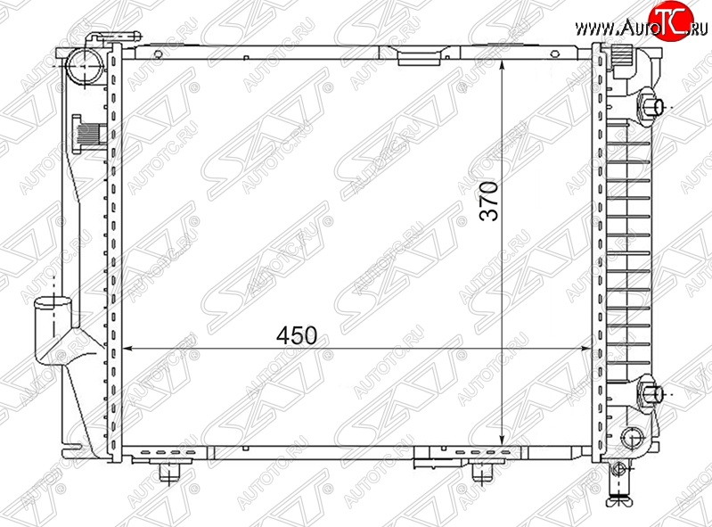 8 349 р. Радиатор двигателя SAT (пластинчатый, 2.6/2.8/3.0/3.2/3.6AMG, МКПП/АКПП) Mercedes-Benz E-Class W124 седан дорестайлинг (1984-1993)  с доставкой в г. Санкт‑Петербург