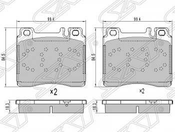 1 169 р. Колодки тормозные SAT (передние)  Mercedes-Benz E-Class ( W124,  S124) - S class  W140  с доставкой в г. Санкт‑Петербург. Увеличить фотографию 1