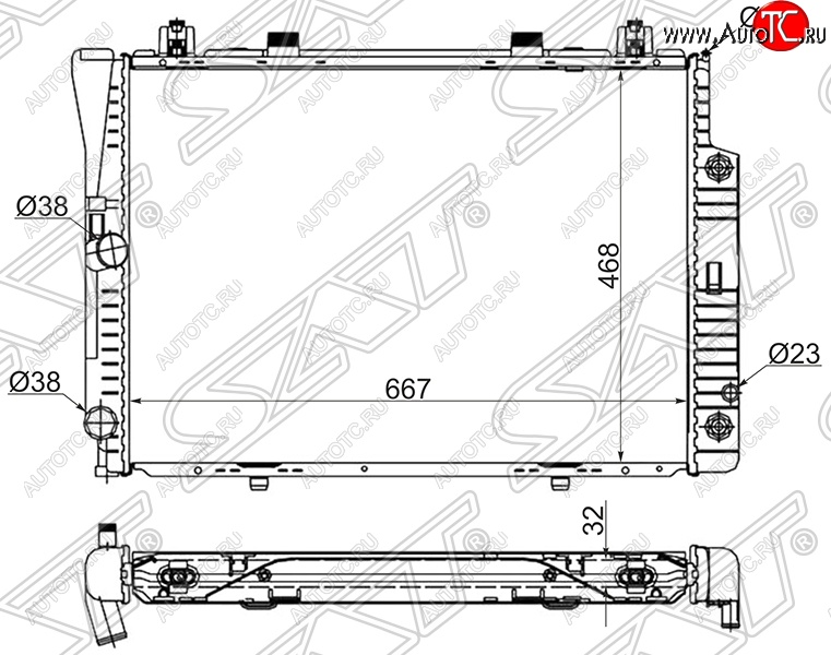 12 599 р. Радиатор двигателя SAT (пластинчатый, 2.8/3.0/3.2, МКПП/АКПП) Mercedes-Benz S class W140 Седан (1991-1998)  с доставкой в г. Санкт‑Петербург