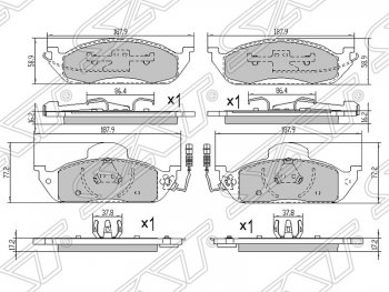 1 699 р. Колодки тормозные SAT (передние)  Mercedes-Benz ML class  W163 (1997-2001) дорестайлинг  с доставкой в г. Санкт‑Петербург. Увеличить фотографию 1