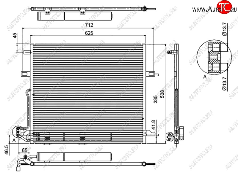 7 199 р. Радиатор кондиционера SAT  Mercedes-Benz ML class  W164 (2005-2011) дорестайлинг, рестайлинг  с доставкой в г. Санкт‑Петербург