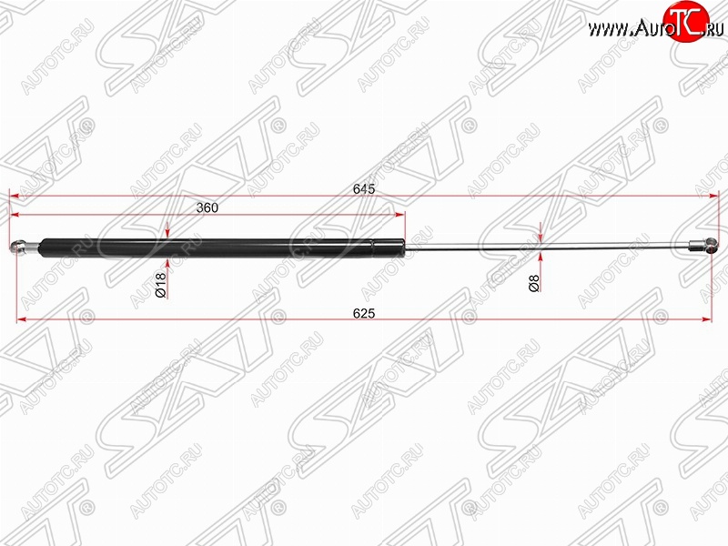 699 р. Упор крышки багажника SAT (газовый, LH=RH)  Mercedes-Benz ML class  W166 (2011-2015)  с доставкой в г. Санкт‑Петербург