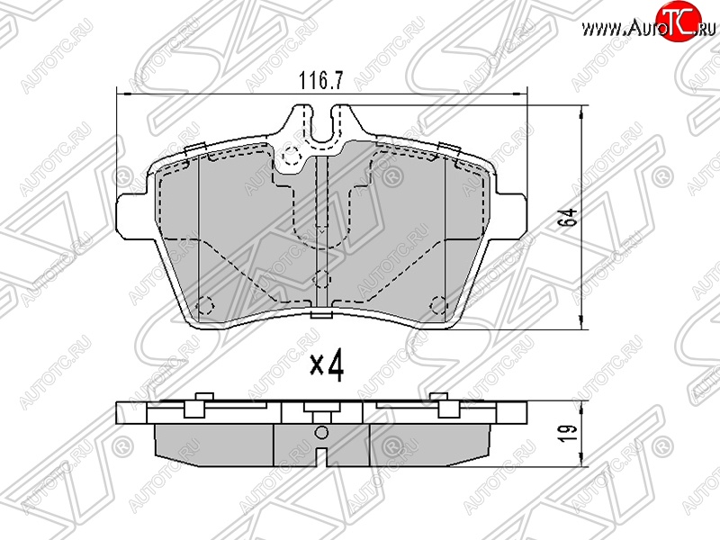 1 249 р. Колодки тормозные SAT (передние) Mercedes-Benz A class W169 дорестайлинг, хэтчбэк 5 дв. (2005-2008)  с доставкой в г. Санкт‑Петербург