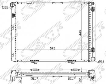 Радиатор двигателя (пластинчатый, 2.3, АКПП) SAT Mercedes-Benz (Мерседес-Бенс) C-Class (с-класс)  W201 (1982-1992) W201 седан