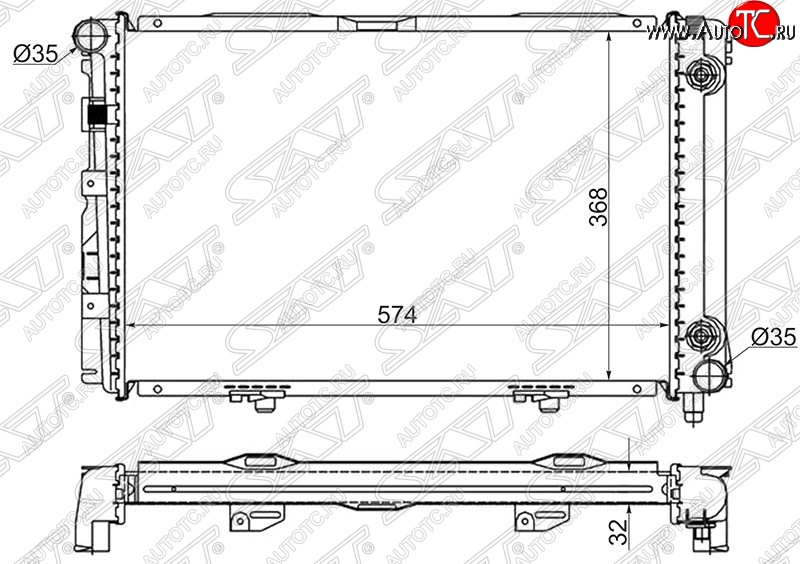 14 999 р. Радиатор двигателя (пластинчатый, 1.8/2.0/2.0D/2.2D, АКПП) SAT Mercedes-Benz C-Class W201 седан (1982-1992)  с доставкой в г. Санкт‑Петербург