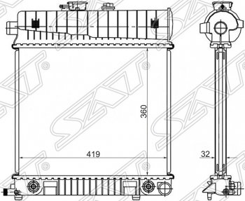 8 549 р. Радиатор двигателя (пластинчатый, 1.8/2.0/2.3, МКПП/АКПП) SAT Mercedes-Benz E-Class W210 дорестайлинг седан (1996-1999)  с доставкой в г. Санкт‑Петербург. Увеличить фотографию 1