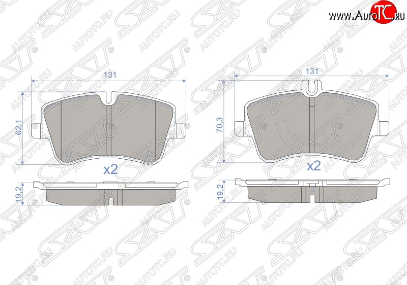 1 149 р. Колодки тормозные SAT (передние)  Mercedes-Benz C-Class  W203 (2000-2008) дорестайлинг седан, рестайлинг седан  с доставкой в г. Санкт‑Петербург