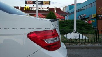 3 399 р. Лип спойлер АВТОКРАТ AMG  Mercedes-Benz C-Class  W204 (2007-2015) дорестайлинг седан, рестайлинг седан (Неокрашенный)  с доставкой в г. Санкт‑Петербург. Увеличить фотографию 2