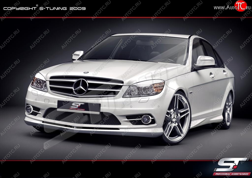 25 899 р. Передний бампер Wild Mercedes-Benz C-Class W204 дорестайлинг седан (2007-2011)  с доставкой в г. Санкт‑Петербург