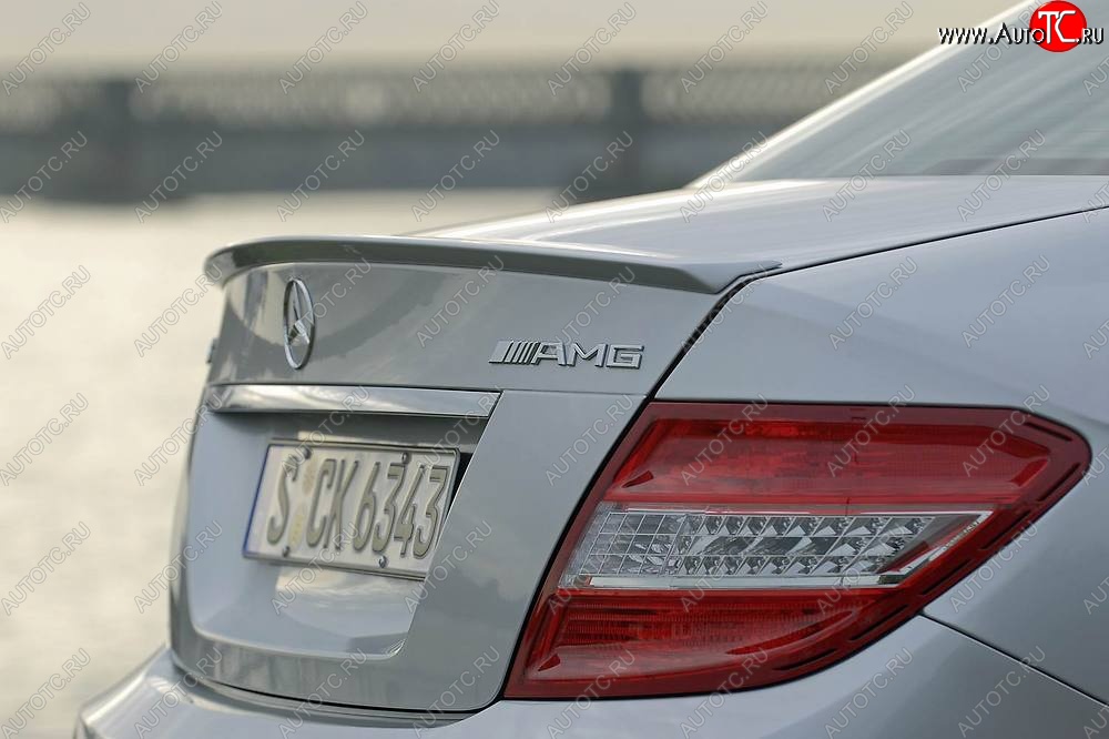 3 499 р. Спойлер багажника AMG Mercedes-Benz C-Class W204 дорестайлинг седан (2007-2011) (Неокрашенный)  с доставкой в г. Санкт‑Петербург