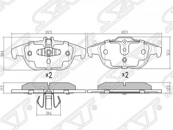 Колодки тормозные задние SAT  C-Class  W204, E-Class  C207