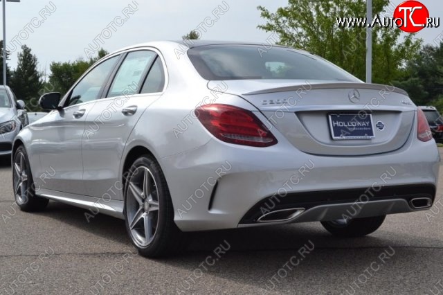 5 249 р. Лип спойлер C63 AMG Mercedes-Benz C-Class W205 дорестайлинг седан (2015-2018) (Неокрашенный)  с доставкой в г. Санкт‑Петербург