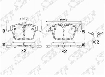 1 069 р. Комплект задних тормозных колодок SAT  Mercedes-Benz C-Class  W205 (2015-2018) дорестайлинг седан  с доставкой в г. Санкт‑Петербург. Увеличить фотографию 1