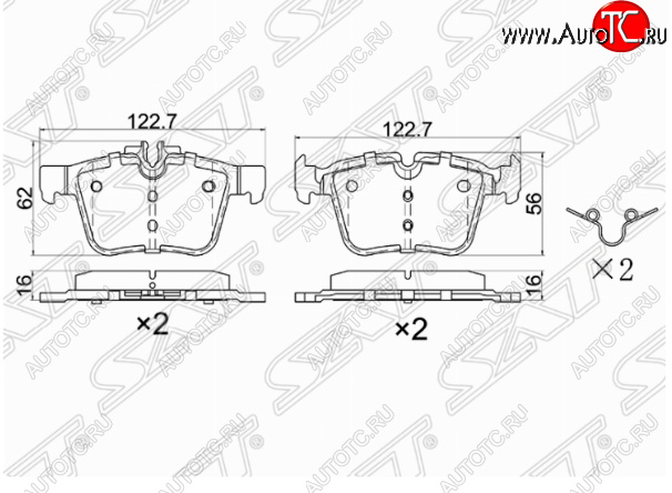 1 069 р. Комплект задних тормозных колодок SAT  Mercedes-Benz C-Class  W205 (2015-2018) дорестайлинг седан  с доставкой в г. Санкт‑Петербург