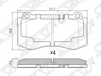 1 569 р. Колодки тормозные SAT (передние)  Mercedes-Benz CLS class ( C219,  W219) - S class  W221  с доставкой в г. Санкт‑Петербург. Увеличить фотографию 1