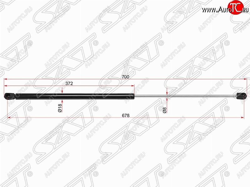 729 р. Газовый упор капота SAT  Mercedes-Benz S class  W220 (1998-2005)  с доставкой в г. Санкт‑Петербург