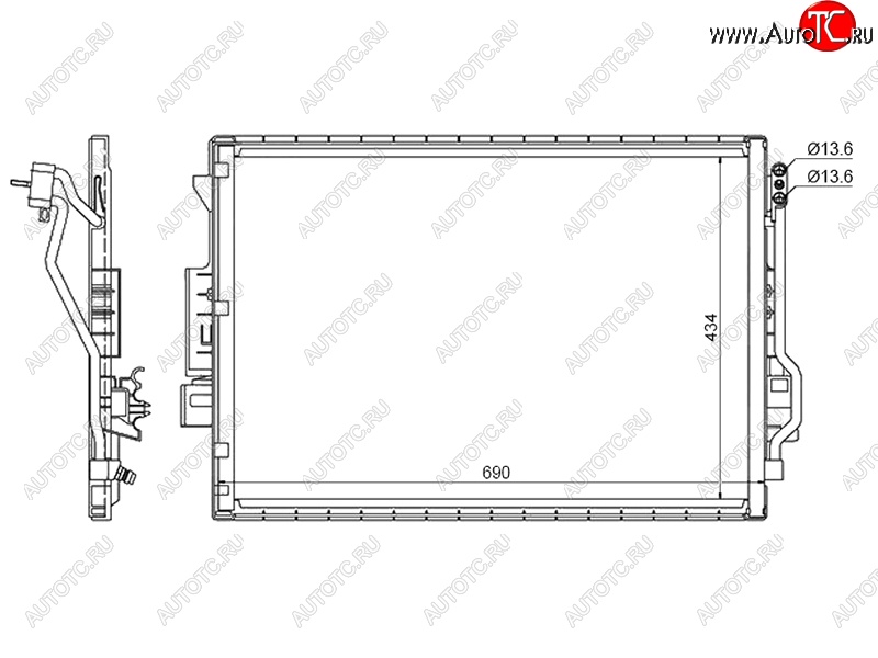 6 999 р. Радиатор кондиционера SAT Mercedes-Benz S class W221 (2006-2013)  с доставкой в г. Санкт‑Петербург