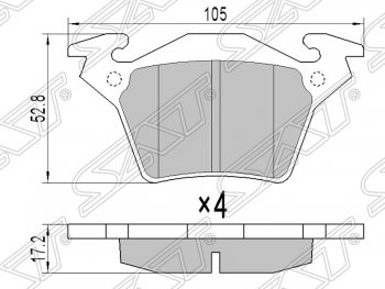 Колодки тормозные SAT (задние) Mercedes-Benz Vito W638 (1996-2003)