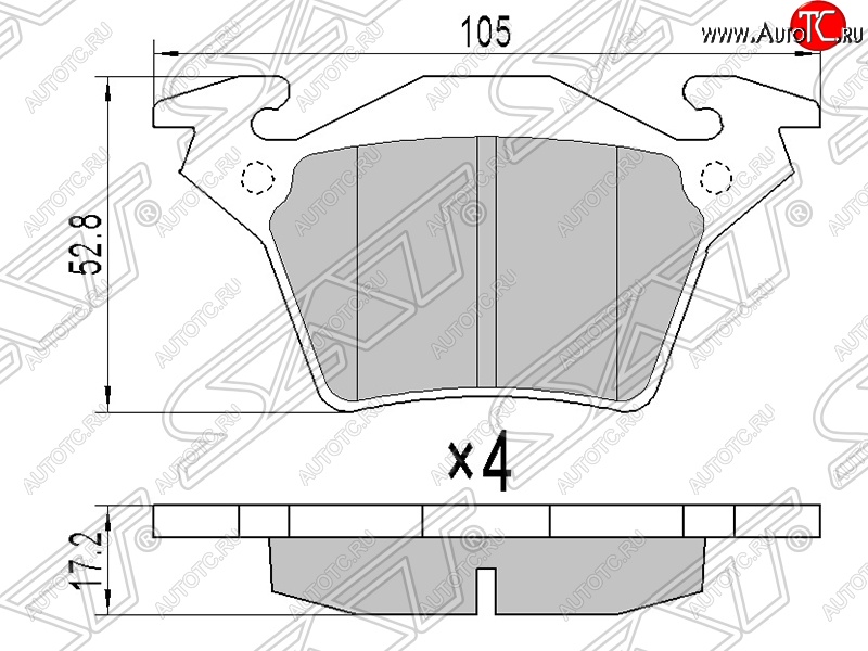 649 р. Колодки тормозные SAT (задние) Mercedes-Benz Vito W638 (1996-2003)  с доставкой в г. Санкт‑Петербург