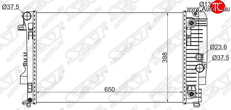 9 599 р. Радиатор двигателя (пластинчатый, 2.0D/2.2D/3.2/3.5, МКПП/АКПП) SAT  Mercedes-Benz Vito  W639 (2003-2014) дорестайлинг, рестайлинг  с доставкой в г. Санкт‑Петербург