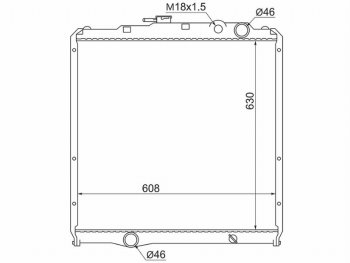 Радиатор двигателя (пластинчатый, МКПП) SAT Mitsubishi (Митсубиси) centre typ 6 (Центр) (1993-2002)