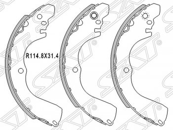 1 429 р. Колодки тормозные SAT (задние) Mitsubishi Outlander CU (2003-2009)  с доставкой в г. Санкт‑Петербург. Увеличить фотографию 1