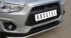 16 999 р. Одинарная защита переднего бампера диаметром 63 мм SLITKOFF Mitsubishi ASX 1-ый рестайлинг (2013-2016)  с доставкой в г. Санкт‑Петербург. Увеличить фотографию 2