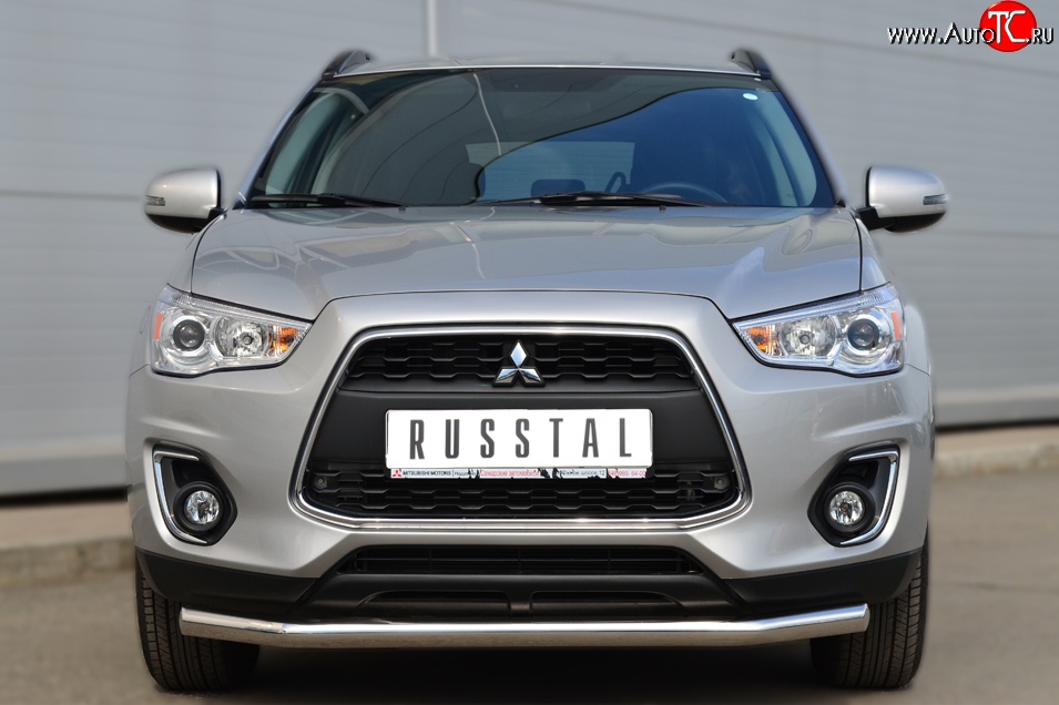 16 999 р. Одинарная защита переднего бампера диаметром 63 мм SLITKOFF Mitsubishi ASX 1-ый рестайлинг (2013-2016)  с доставкой в г. Санкт‑Петербург