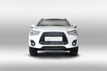 Декоративный элемент воздухозаборника Souz96 нержавеющая сталь Mitsubishi ASX 1-ый рестайлинг (2013-2016)  (Хром 10 мм)