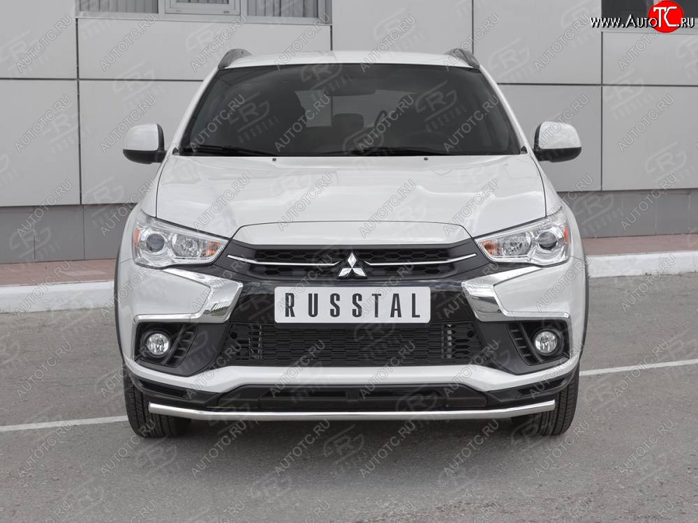 7 899 р. Защита переднего бампера (Ø42 мм, нержавейка) Russtal Mitsubishi ASX 2-ой рестайлинг (2017-2020)  с доставкой в г. Санкт‑Петербург