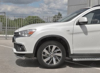 13 999 р. Защита переднего бампера (Ø63 мм, секции, нержавейка) Russtal Mitsubishi ASX 2-ой рестайлинг (2017-2020)  с доставкой в г. Санкт‑Петербург. Увеличить фотографию 3